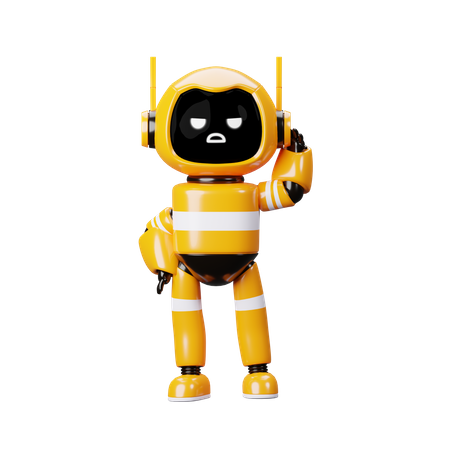 Robot aburrido  3D Illustration