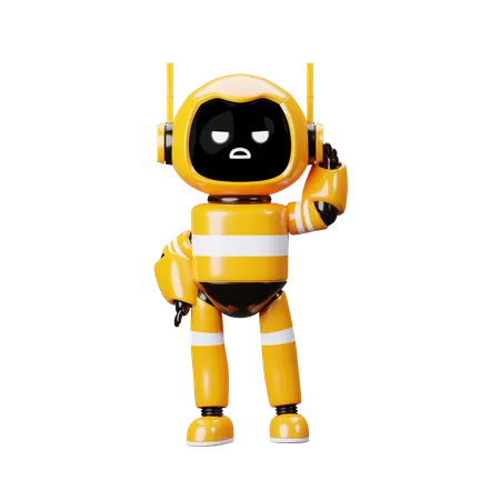 Robot aburrido  3D Illustration