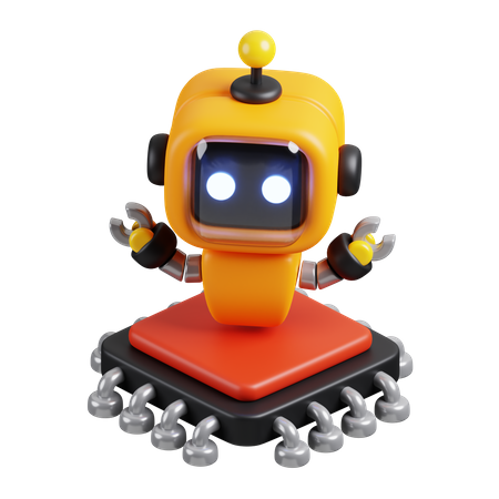 Robot AI Chip  3D Icon