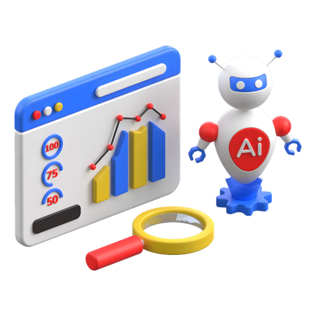 로봇 분석  3D Icon