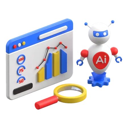 로봇 분석  3D Icon