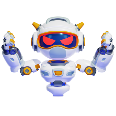 ROBOT ANGRY  3D Illustration