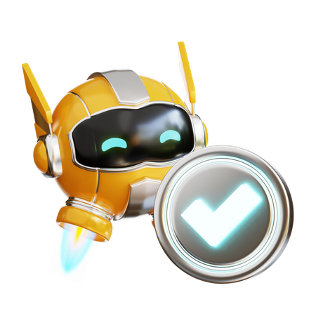 Robot Approval  3D Illustration