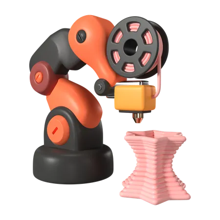 Robot Arm 3 D Printer  3D Icon