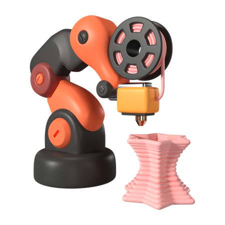 Robot Arm 3 D Printer  3D Icon