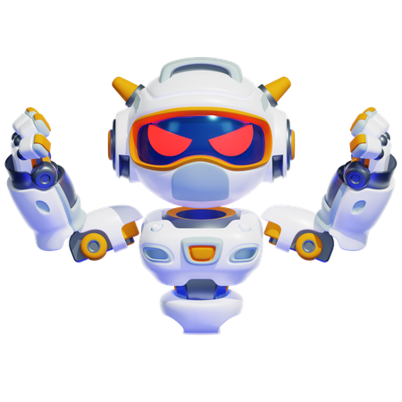 Robot arrabbiato  3D Illustration