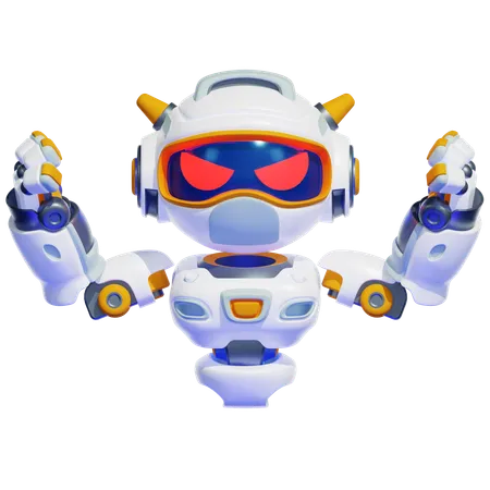 Robot arrabbiato  3D Illustration