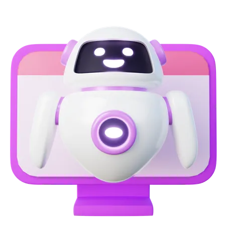 Robot asistente virtual en PC  3D Icon
