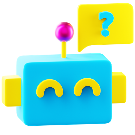 Robot Asking Questions  3D Icon