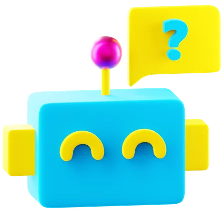 Robot Asking Questions  3D Icon