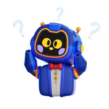 Robot Asking Questions  3D Icon