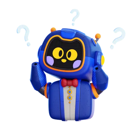 Robot Asking Questions  3D Icon