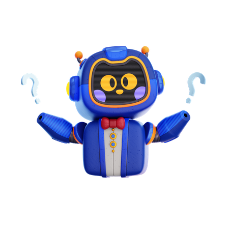 Robot Asking Questions  3D Icon