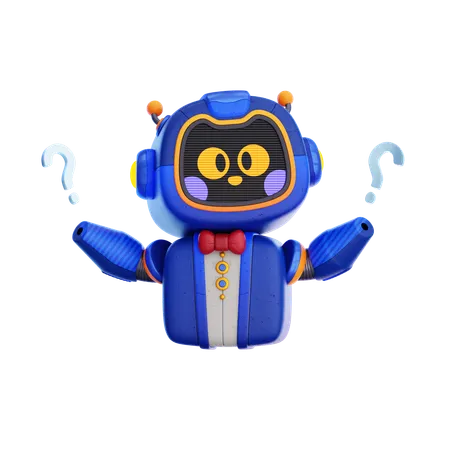 Robot Asking Questions  3D Icon