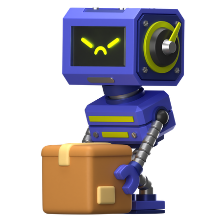 Robot avec boîte  3D Icon