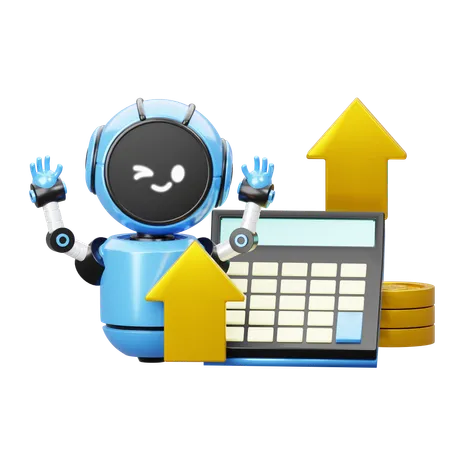 Robot avec calculatrice  3D Icon