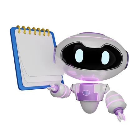 Robot avec du papier  3D Icon