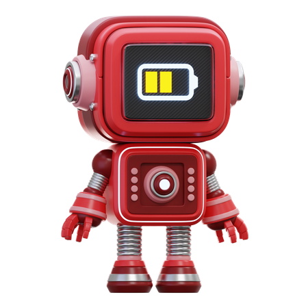 Robot bateria media  3D Illustration