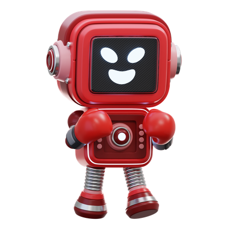 Robot boxeador  3D Illustration