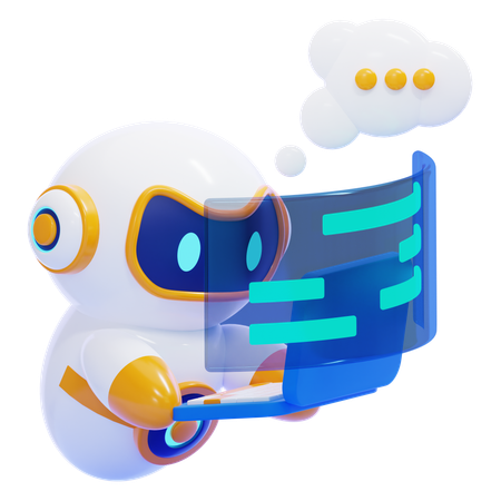 Robot brainstorming  3D Icon