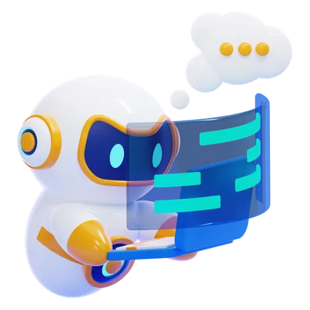 Robot brainstorming  3D Icon