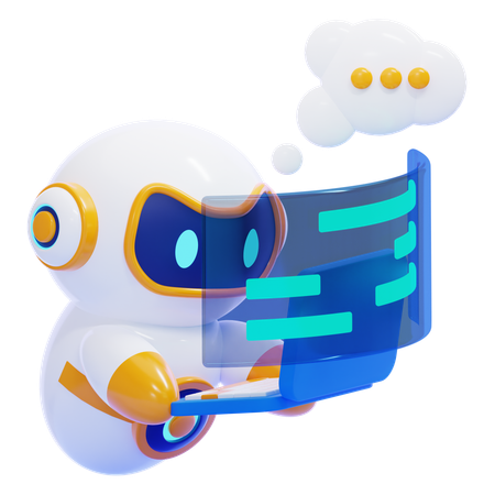 Robot brainstorming  3D Icon