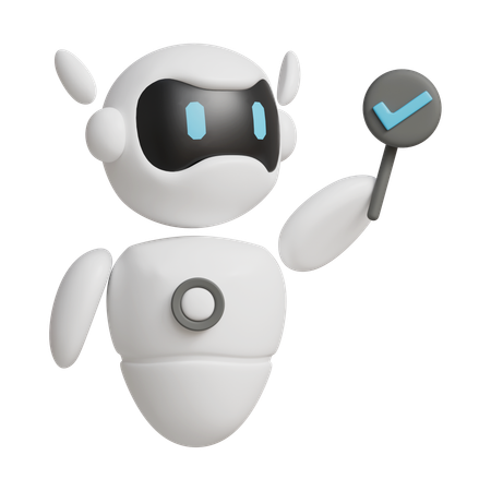 Un robot brandit une pancarte  3D Icon