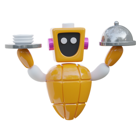 Camarera robot  3D Icon