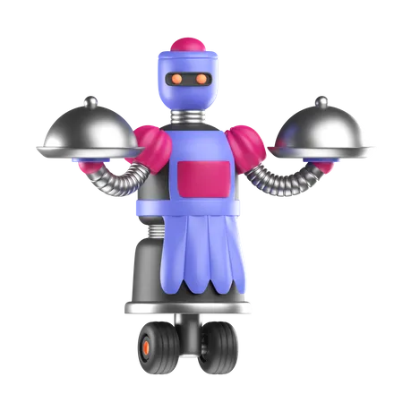 Camarera robot  3D Icon