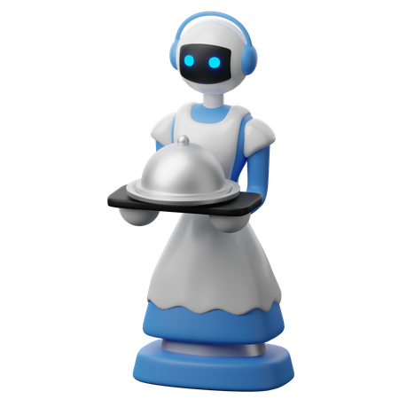 Camarero robot  3D Icon