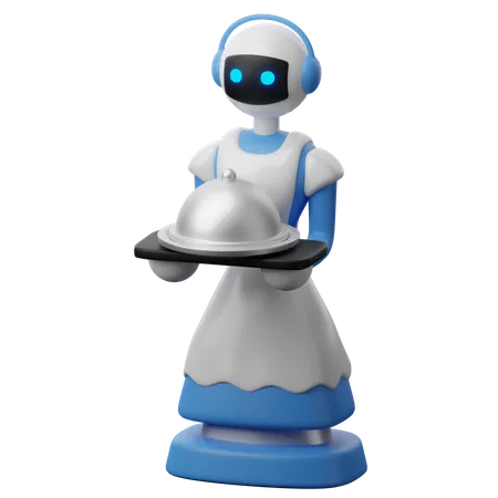 Camarero robot  3D Icon