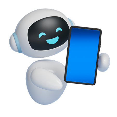 Robot Character Showing Touchscreen  3D Icon
