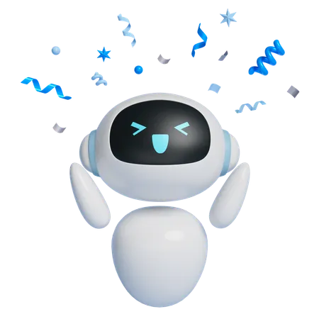 頭上に花粉が舞うロボットキャラクター  3D Icon