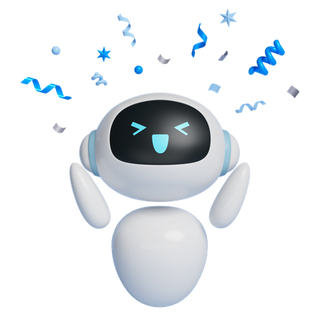 Robot Character With Pollen Fluttering Above Its Head  3D Icon