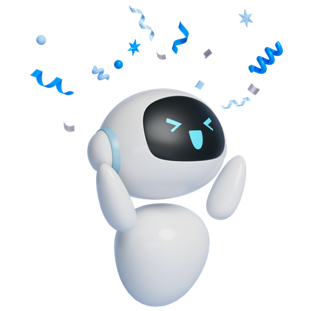 Robot Character With Pollen Fluttering Above Its Head  3D Icon