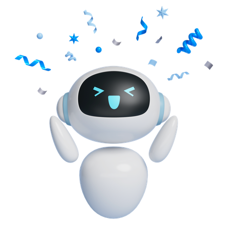 Robot Character With Pollen Fluttering Above Its Head  3D Icon