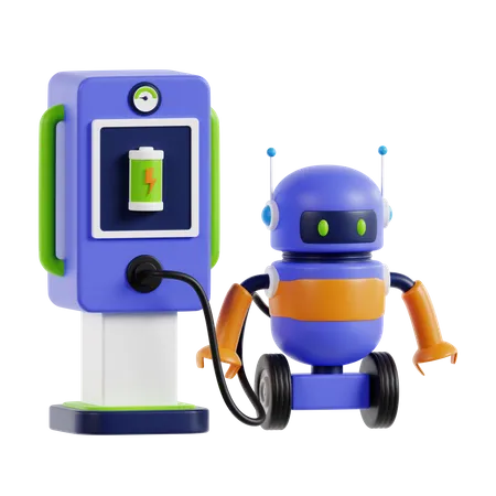 Robot Charging  3D Icon