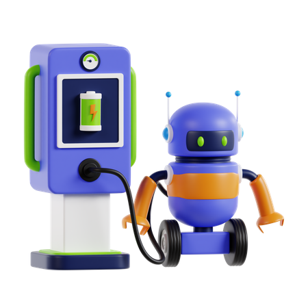 Robot Charging  3D Icon