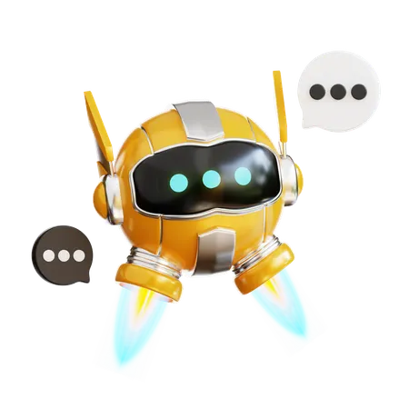 3 D Render Yellow Technology Robot Chat Bot Illustration 3D Illustration