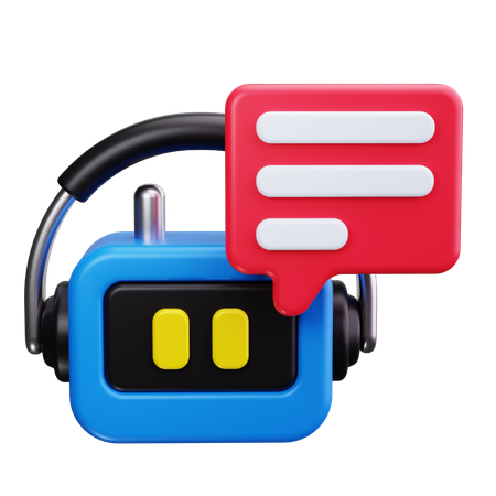 Robot Chat Bubble  3D Icon