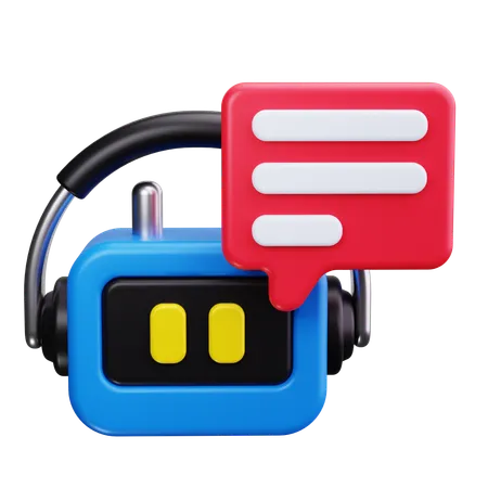 Robot Chat Bubble  3D Icon