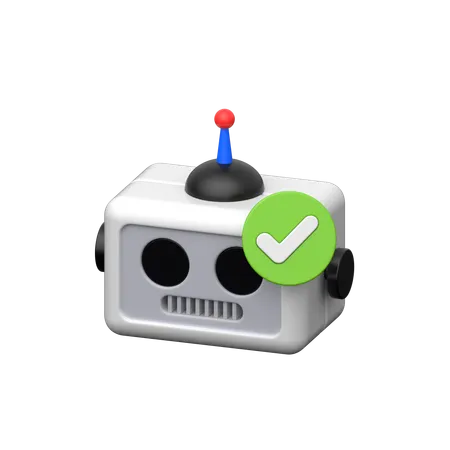 Robot Checkmark  3D Icon
