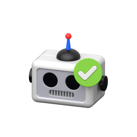Robot Checkmark  3D Icon