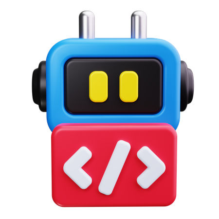 Robot de codificación  3D Icon