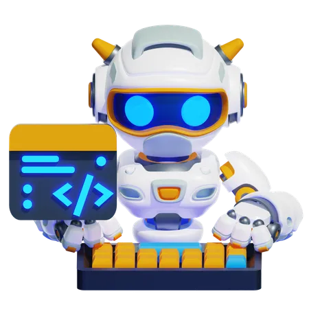 ROBOT CODING  3D Illustration