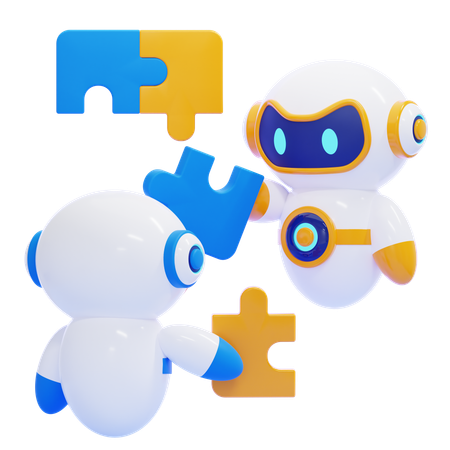 Robot collaborating  3D Icon