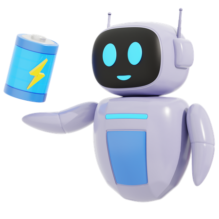 Robot con bateria  3D Icon