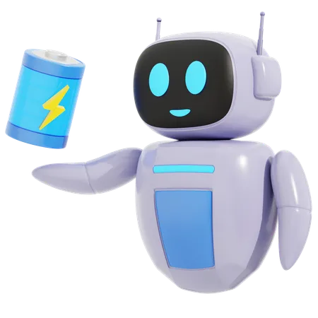 Robot con bateria  3D Icon