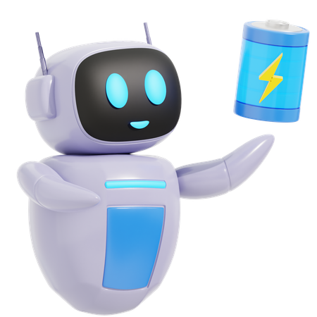 Robot con bateria  3D Icon