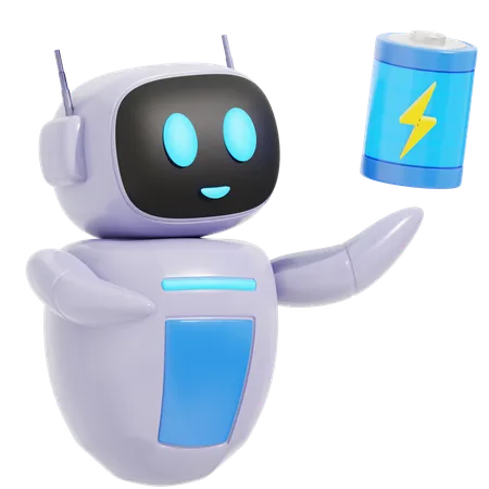 Robot con bateria  3D Icon